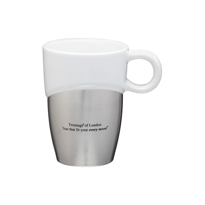 Double Dipper Ceramic Mug w/ Stainless Base 11oz